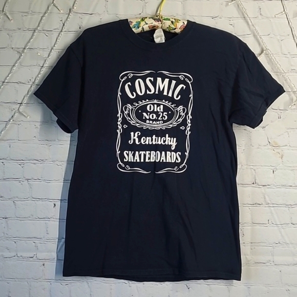 Y2K Cosmic Skateboards Louisville Kentucky Jack Daniel's Black Tee Tshirt Sz M - Picture 4 of 14